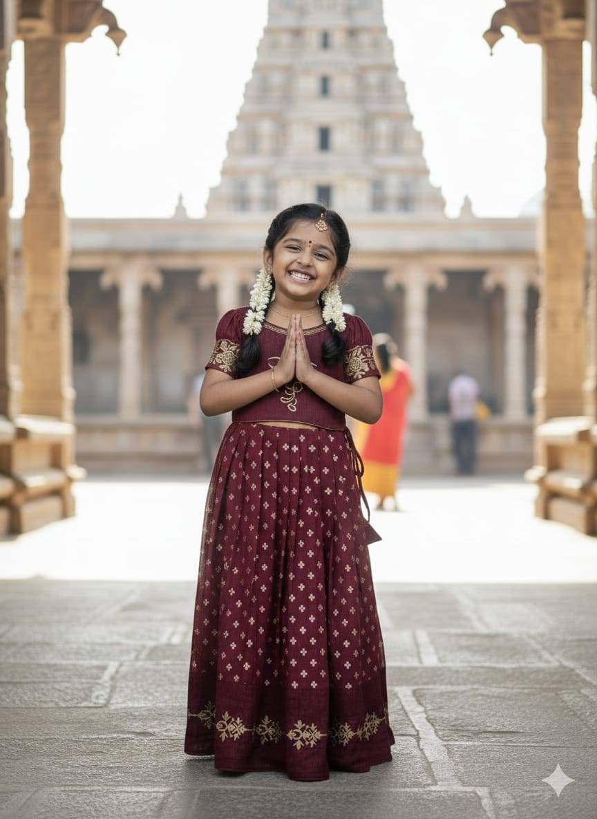 MAAMATA Silk maroon Hyderabad kids clothing suppliers